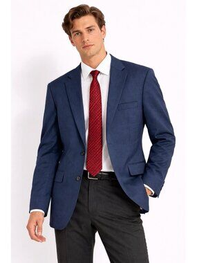 JOS A BANK 1905 jacket blazer sport coat navy blue 46R tailored fit brrr comfort